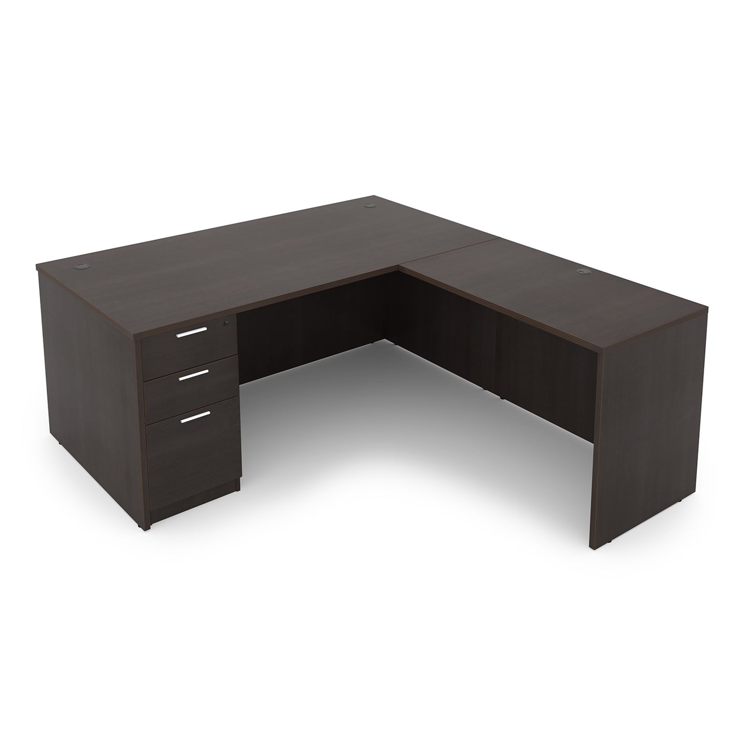 Kai L-Shaped Desk with Single Full Pedestal, 66″ x 78″