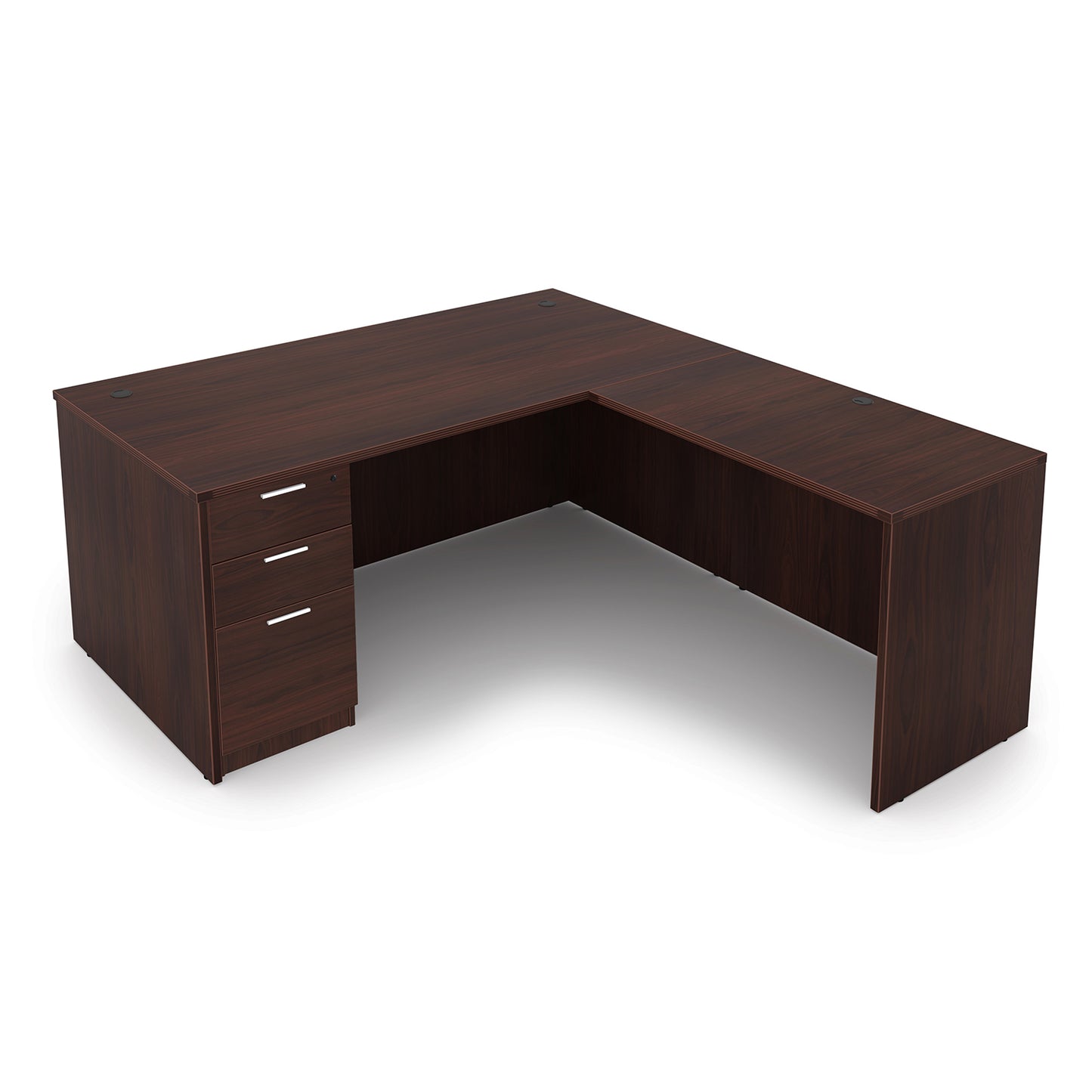 Kai L-Shaped Desk with Single Full Pedestal, 66″ x 78″