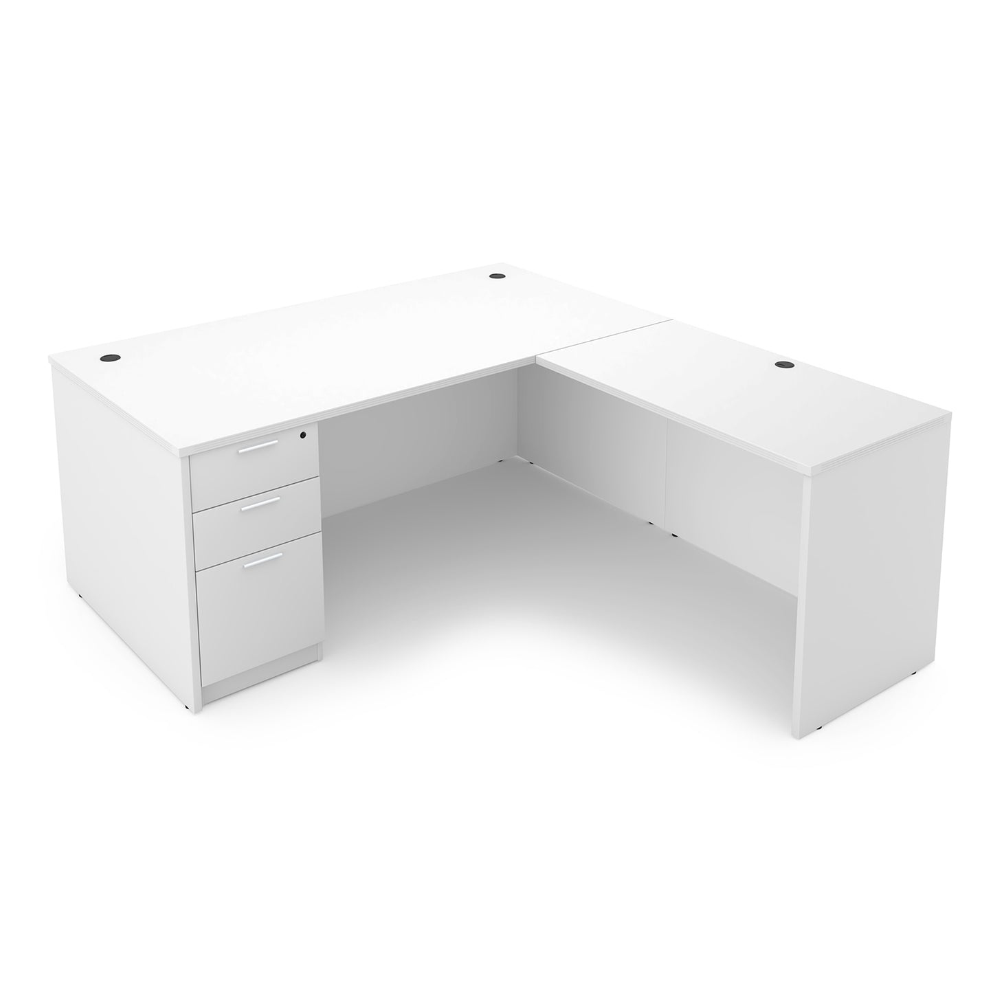 Kai L-Shaped Desk with Single Full Pedestal, 66″ x 78″
