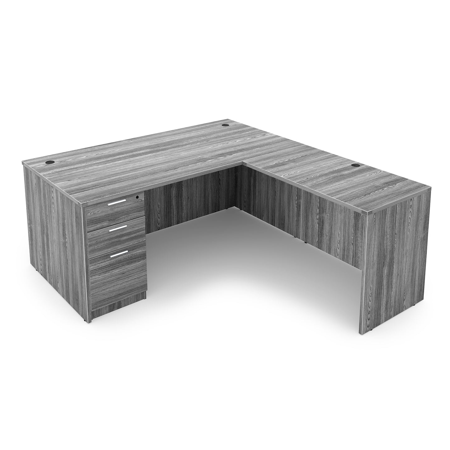 Kai L-Shaped Desk with Single Full Pedestal, 66″ x 78″