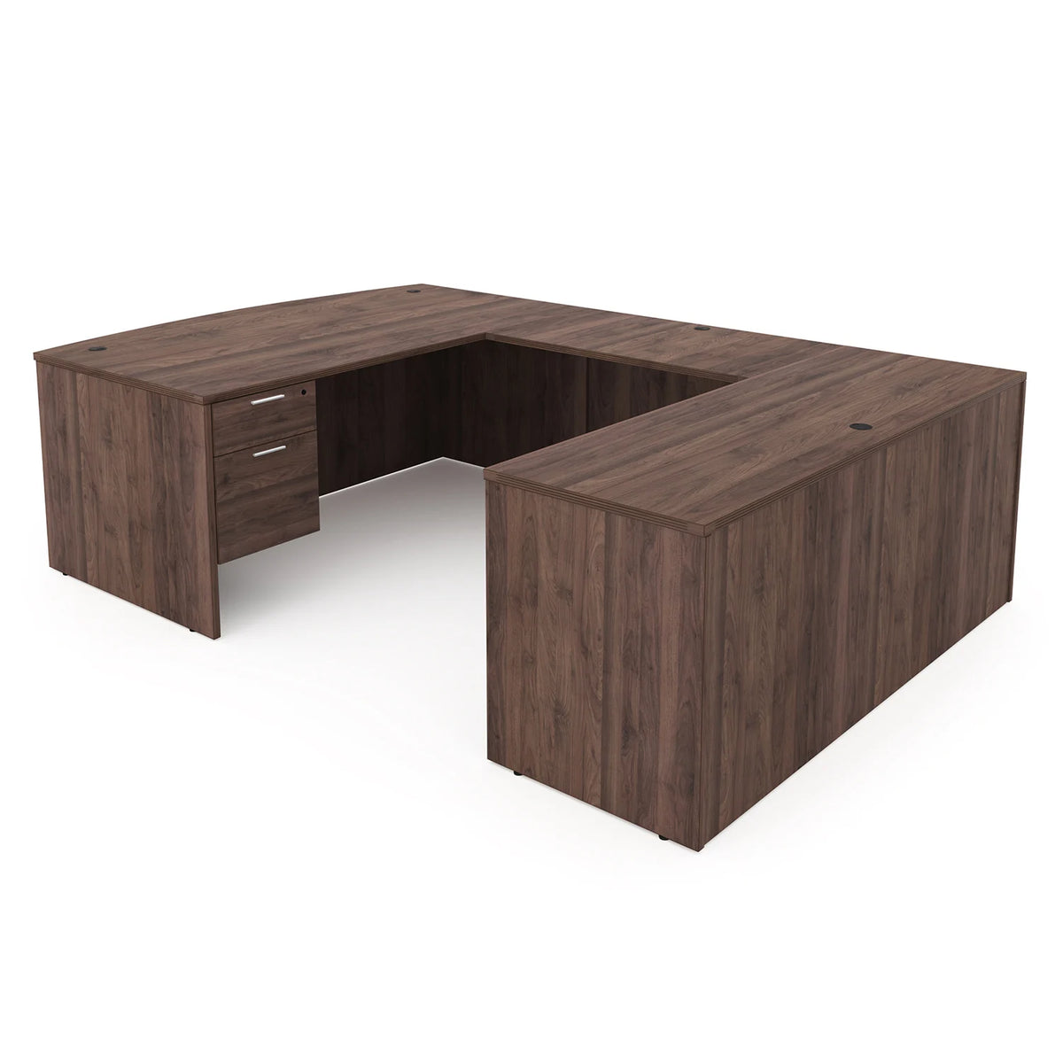 Kai U-Shaped Bow Front Desk with Double Suspended Pedestals, 71″ x 102″