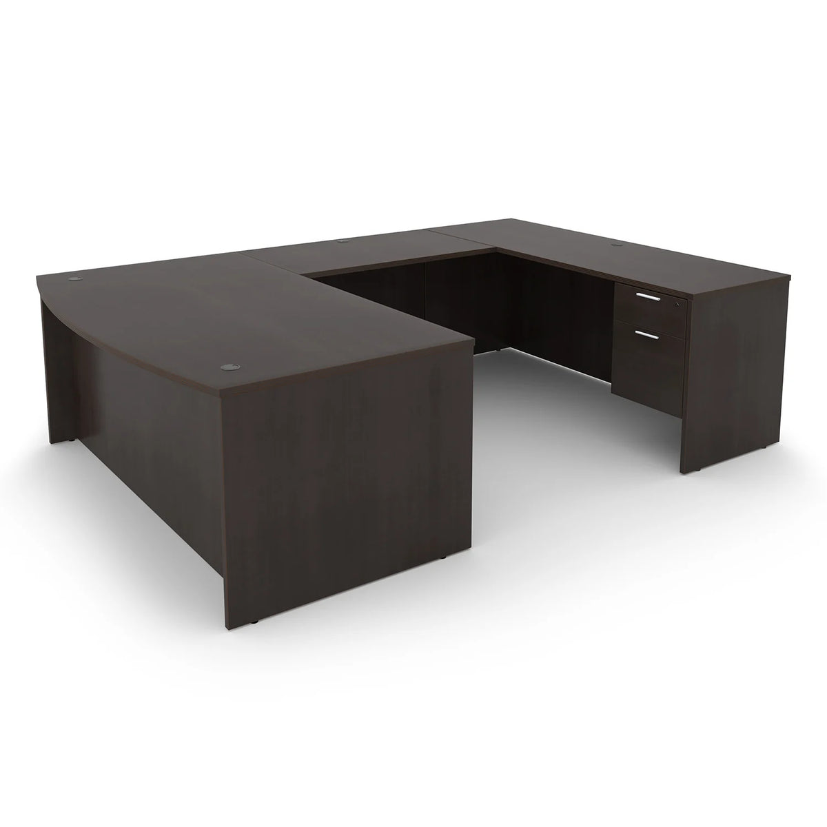 Kai U-Shaped Bow Front Desk with Double Suspended Pedestals, 71″ x 102″