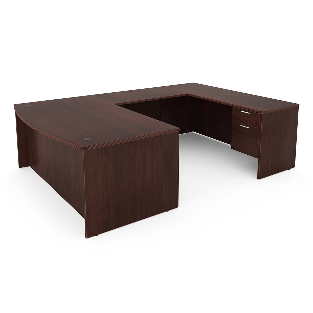 Kai U-Shaped Bow Front Desk with Double Suspended Pedestals, 71″ x 102″