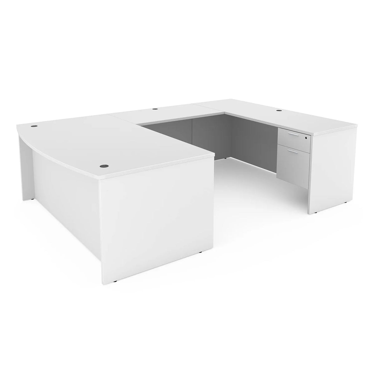Kai U-Shaped Bow Front Desk with Double Suspended Pedestals, 71″ x 102″