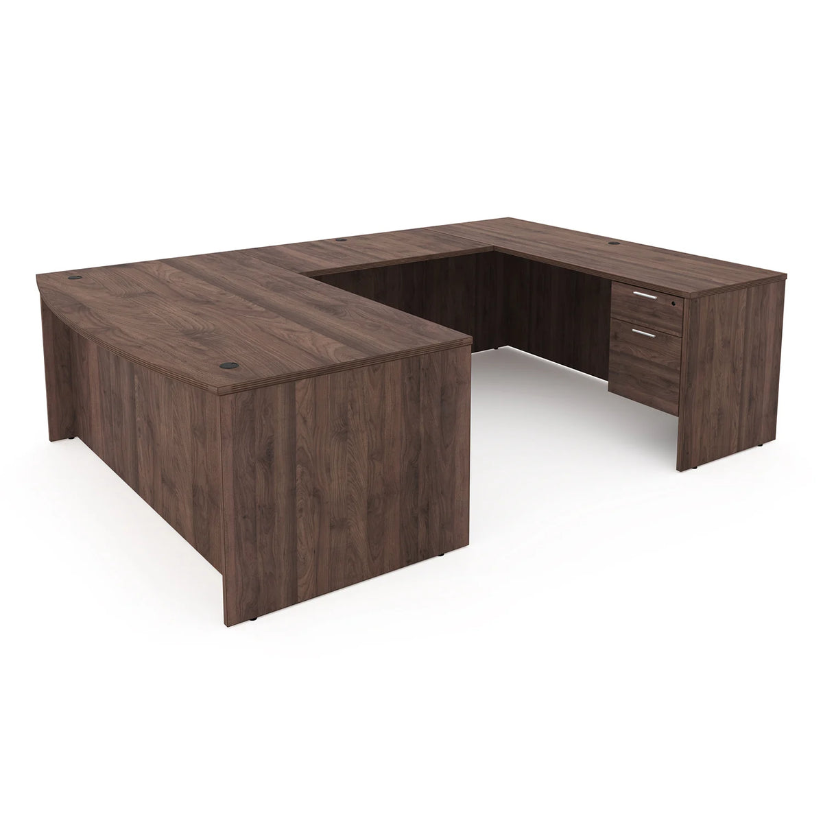 Kai U-Shaped Bow Front Desk with Double Suspended Pedestals, 71″ x 102″