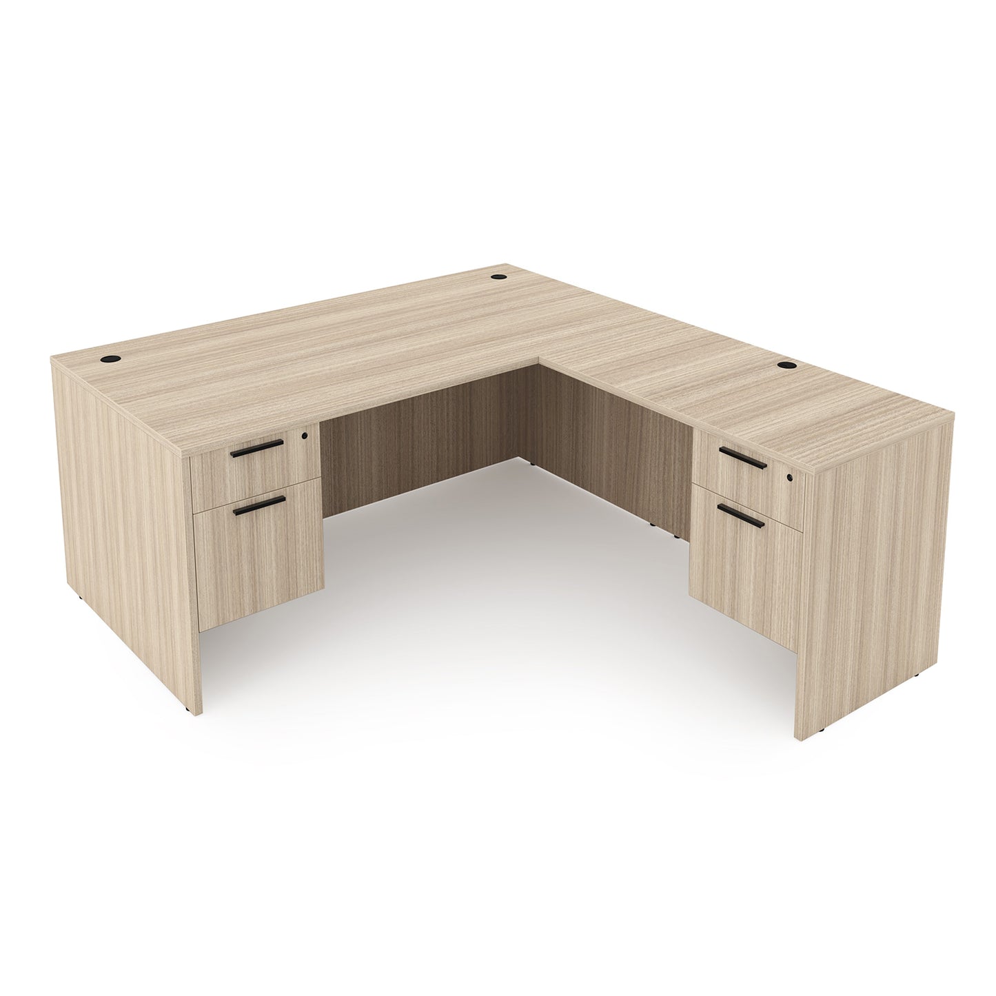 Rayne L-Shaped Desk with Double Suspended Pedestals, 66″ x 72″
